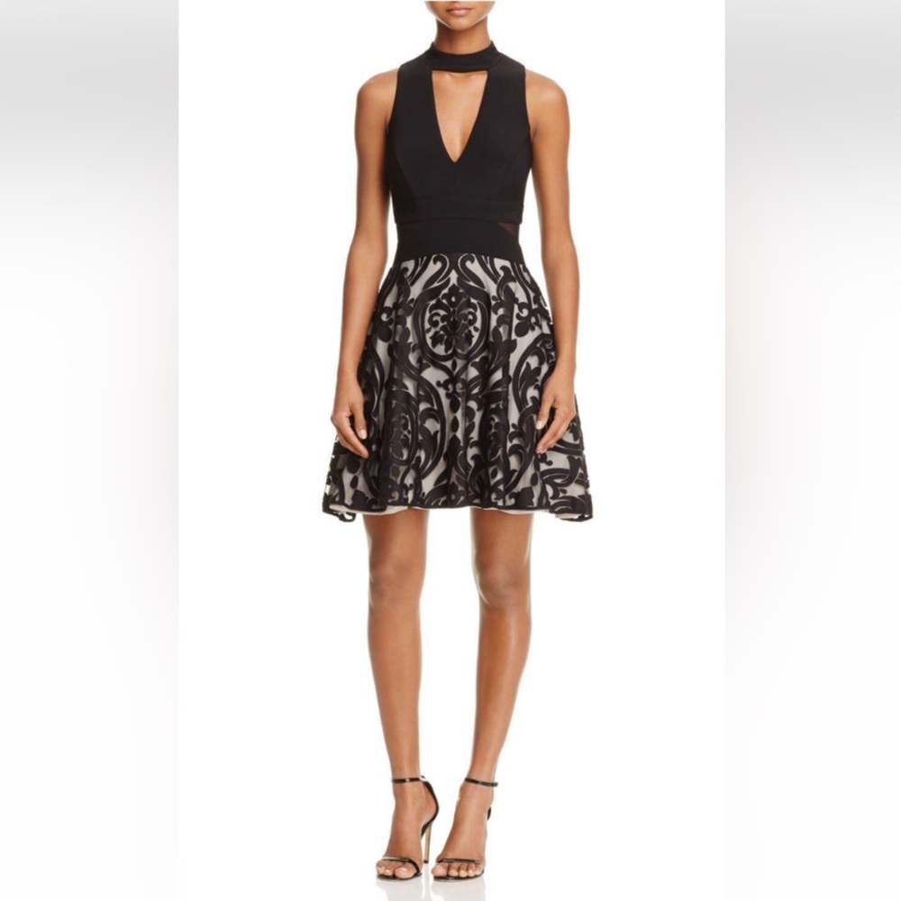 Avery G black lace dress